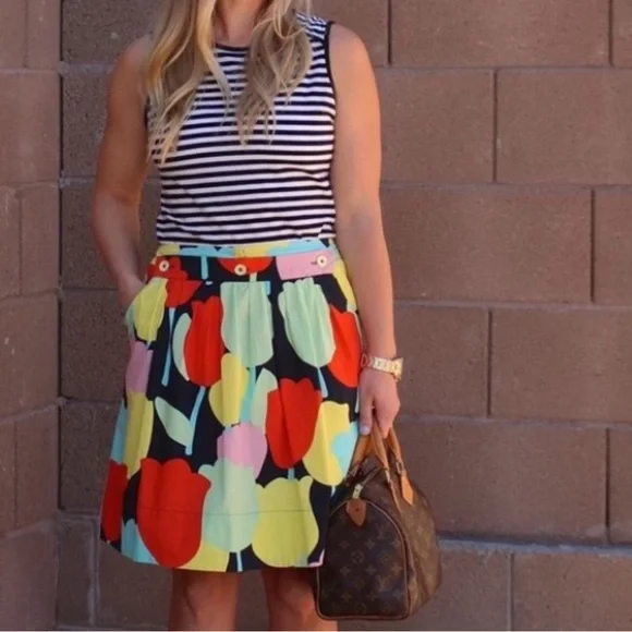 NWOT Anthropologie Cotton Tulip Skirt Pockets! fei Size 8 - Picture 1 of 15